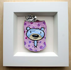 Charles Kaufman -"Crushed Can Art" Original paintings on recycled & upcycled beverage cans.